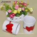 11oz ceramic white magic mug with heart color changing